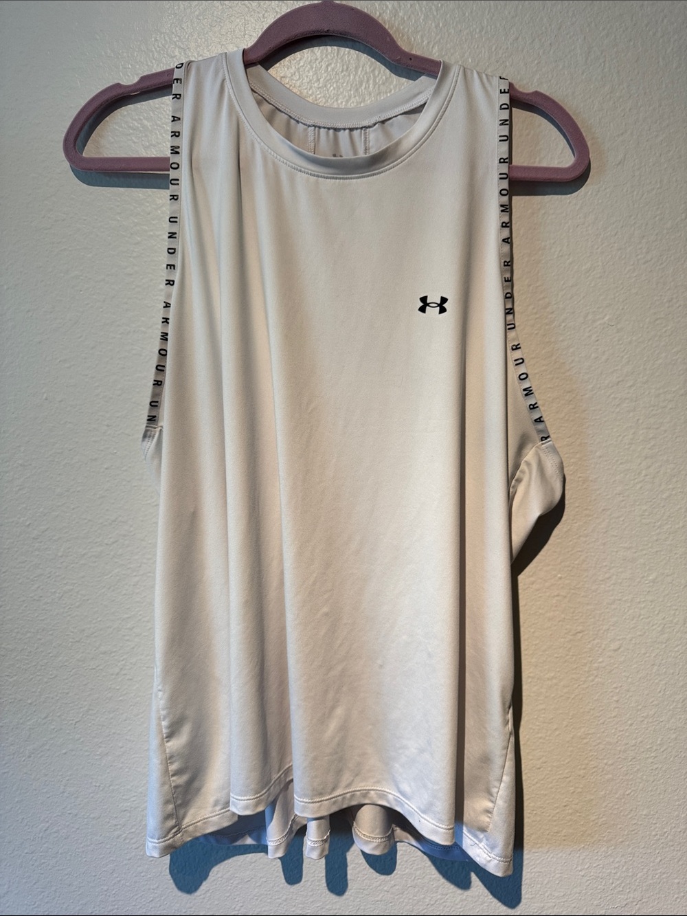 Under Armour White Women's Athletic Tank with Branded Trim